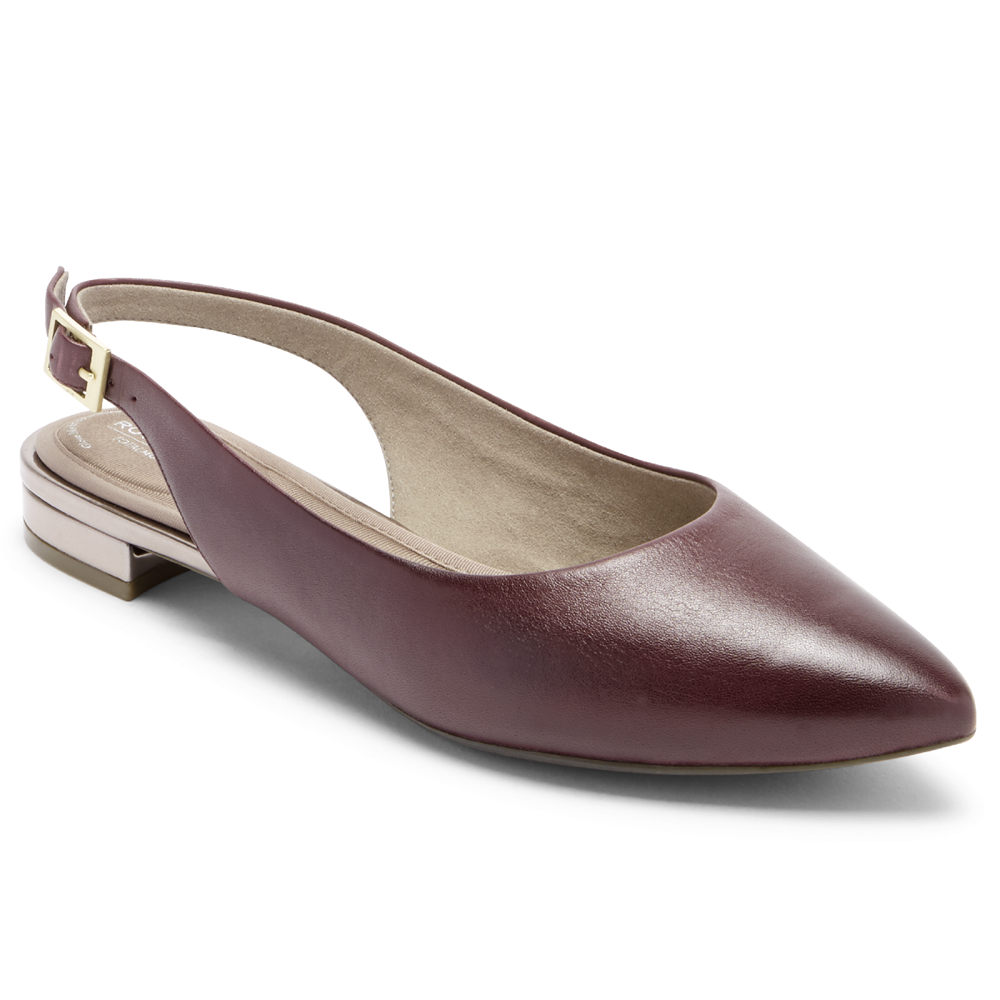 Rockport Singapore Womens Slingback - Total Motion Adelyn Burgundy - EF4276381